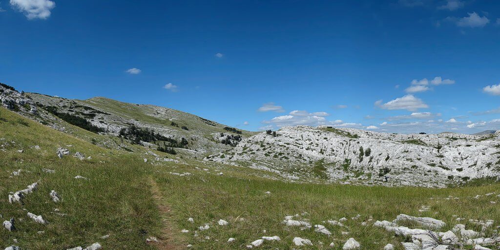 View on ascending Dinara, Dalmatian Hinterland, Croatian Mountains