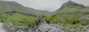 View of Grains Gill and Seathwaite Fell (right) from Stockley Bridge.