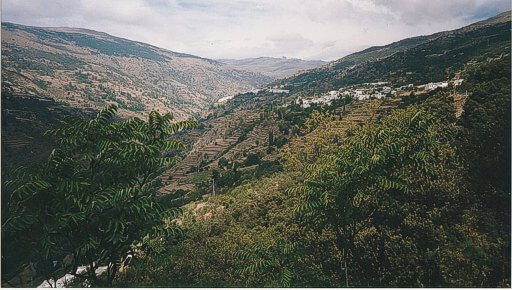 The white washed village of Capileira nestled on the slopes of Les Alpujarras.